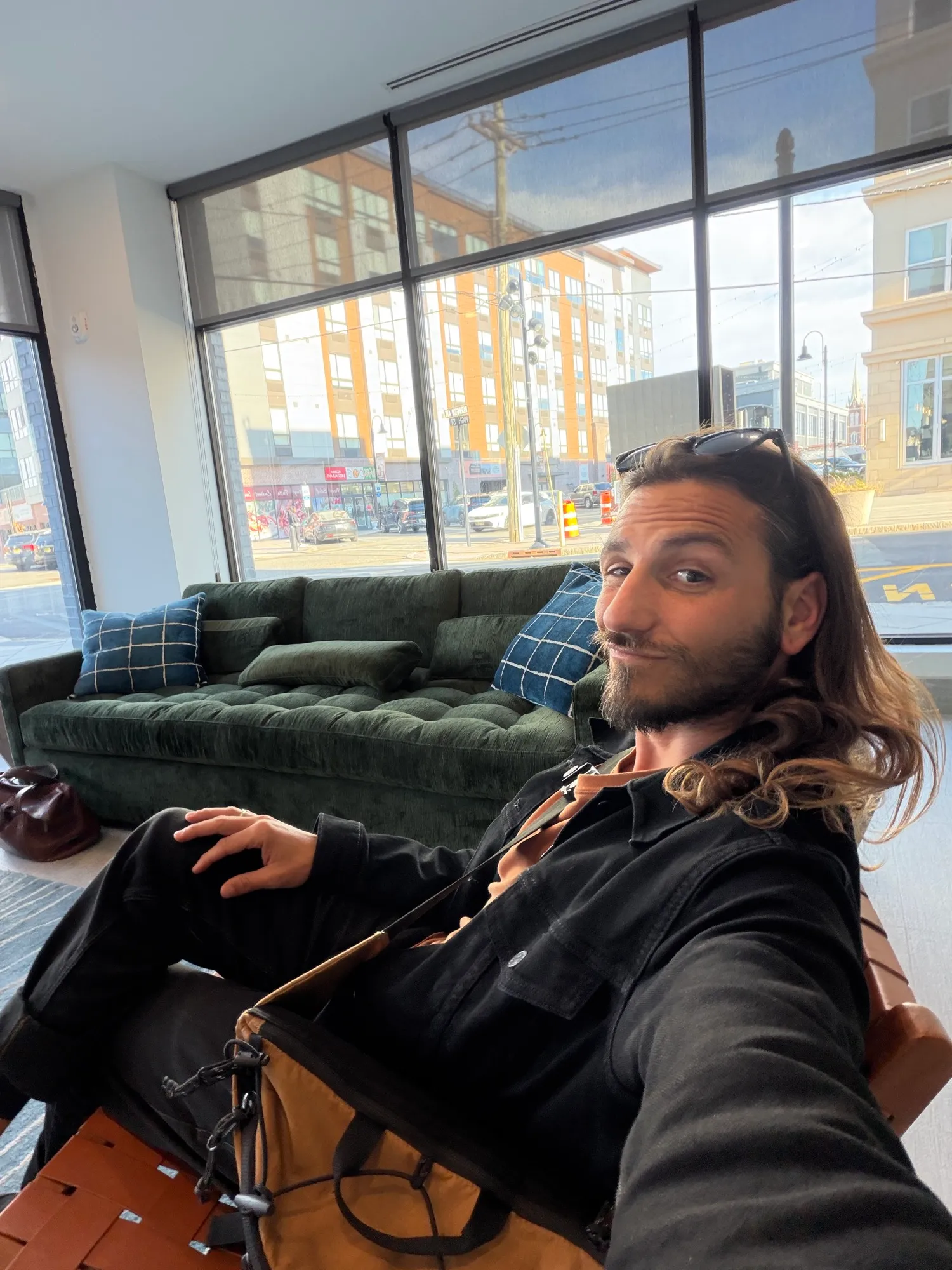 Mike Forgie in the lobby of a client's apartment community in Carteret, New Jersey